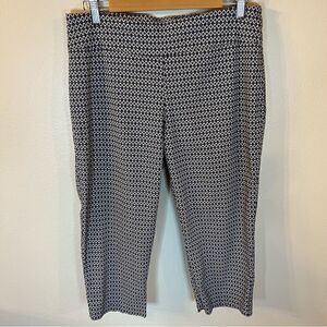 New Directions Pants Women Size 14 Pull-on Blue Diamond Design